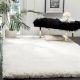 Handwoven White Shaggy Rug